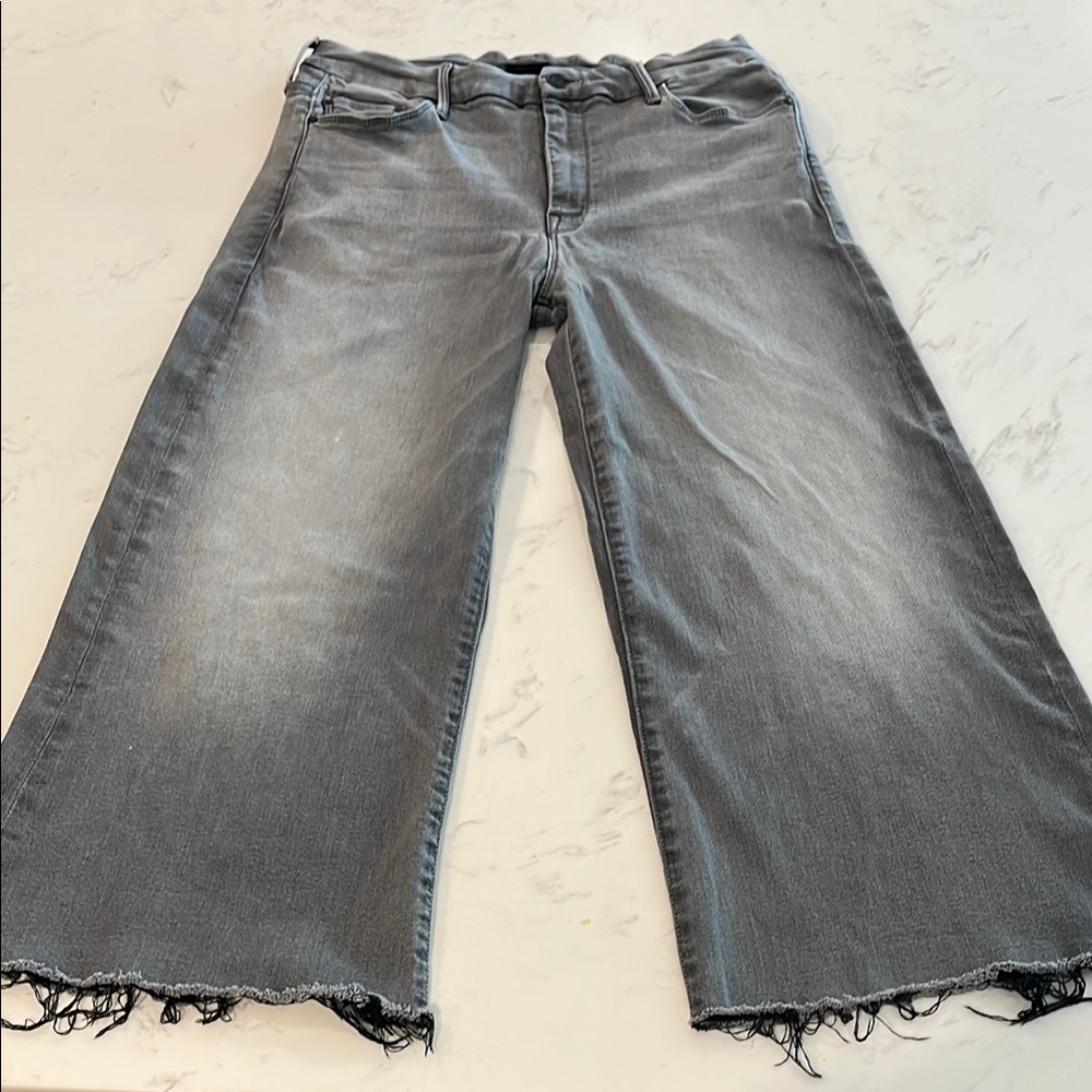 MOTHER Size 30 Gray Wide-Leg Jeans
